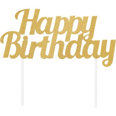 Creative Converting Golden Wishes Birthday Decor Kit, Black/Gold, 6/Pack (DTC9506E1A)