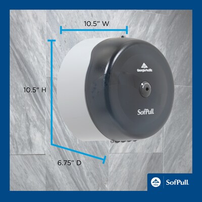 SofPull Georgia-Pacific High-Capacity Center Pull Bathroom Dispenser, Translucent Smoke (56501)