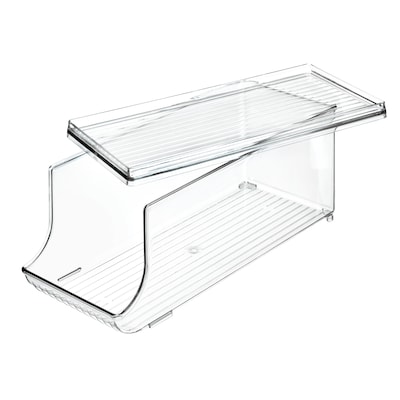 iDESIGN Plastic Soda Can Dispenser with Lid, 5.75 x 5.59x 13.9, Clear (70035)
