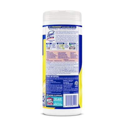 Lysol® Disinfecting Wipes, Micro-Lock Fibers, Citrus Scent, 35 Wipes/Canister (81145)