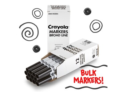 Crayola Marker, Broad Point, Black, Dozen (587700051)