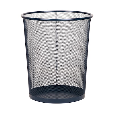 Staples Metal Mesh Trash Can, 4.4 Gallon, Navy Blue (ST63856)