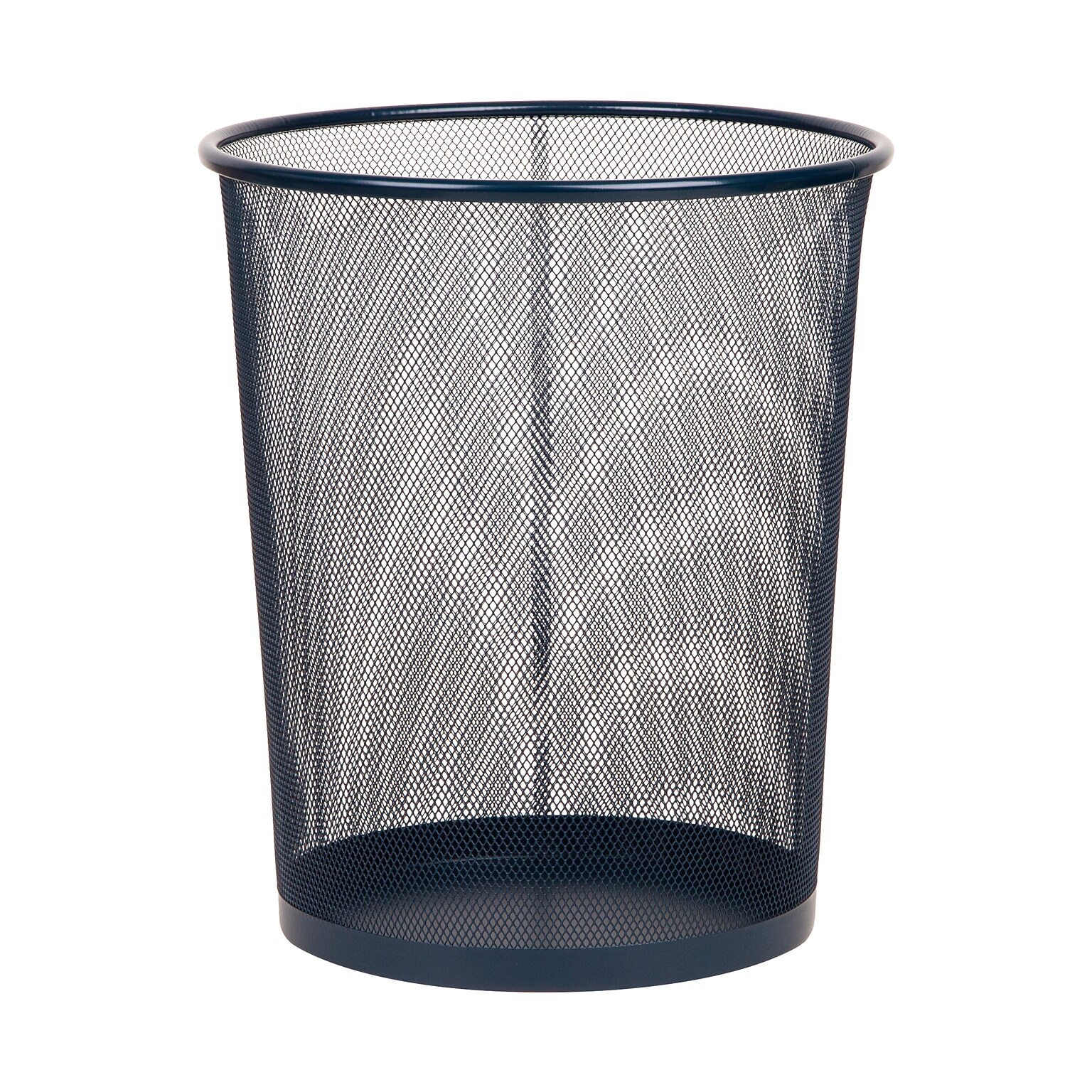 Staples Metal Mesh Trash Can, 4.4 Gallon, Navy Blue (ST63856)