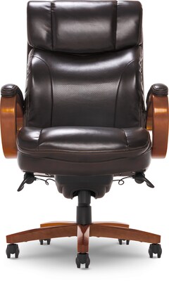 La-Z-Boy Trafford Faux Leather Executive Big & Tall Chair, 400 lb. Capacity, Vino Brown (45782OSS)