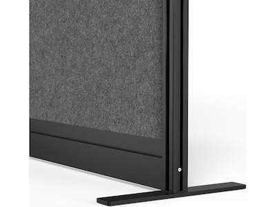 Luxor Expanse Series 4-Panel Freestanding Modular Room Divider System Starter Wall, 48"H x 53"W, Black/Gray, PET/Acrylic