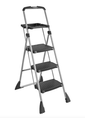 Cosco Max Work Platform, 55 Working Height, 225 lb Capacity, 3 Steps, Steel, Black (11880PBL1E)