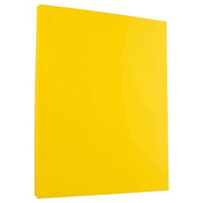 JAM Paper 30% Recycled Smooth Colored Paper, 24 lbs., 8.5 x 11, Yellow, 50 Sheets/Pack (103945A)