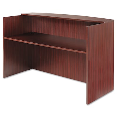 Alera® Valencia Series Reception Desk w/Counter, 71w x 35-1/2d x 44-3/4h, Mahogany