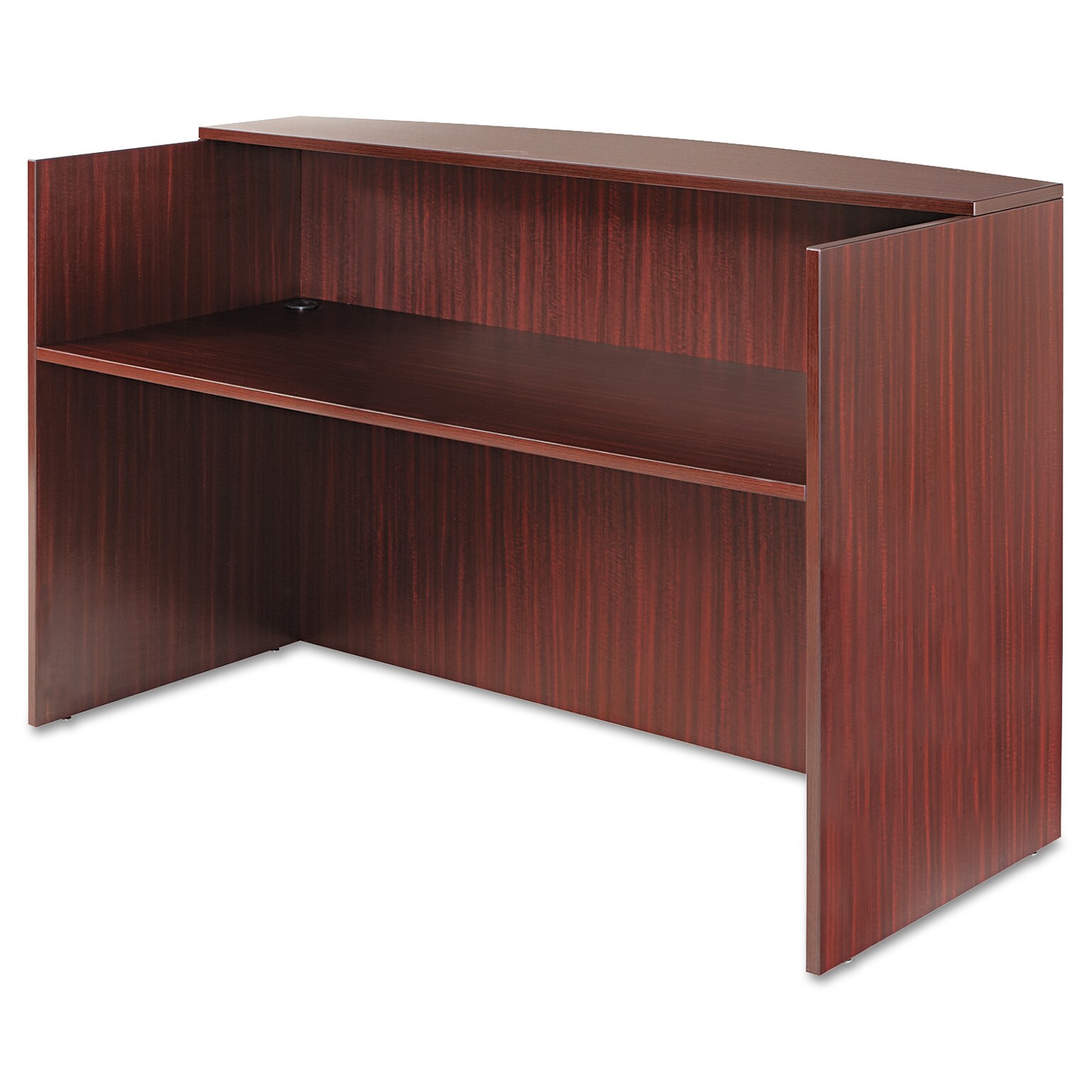 Alera® Valencia Series Reception Desk w/Counter, 71w x 35-1/2d x 44-3/4h, Mahogany