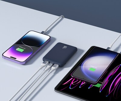 LAX 6600mAh Power Bank with USB-C & USB, Black (RC66BK)