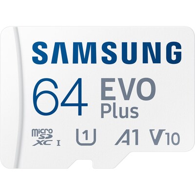 Samsung EVO Plus 64GB microSDXC Memory Card with Adapter, Class 10, UHS-I, V30 (MB-MC64SA/AM)