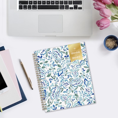 2026-2027 Blue Sky Day Designer Hawthorne 7" x 9" Academic Year Weekly & Monthly Planner, Plastic Cover, Blue (158188)