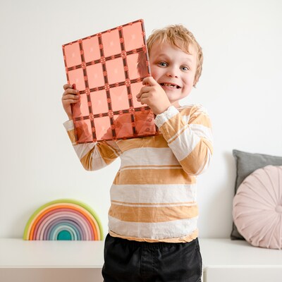 Connetix Magnetic Tiles Pastel Lemon & Peach Base Plate, 2 Pieces (CNTPLP002BP)