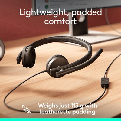 Logitech H570e USB-C Noise Canceling Stereo Over-the-head Headset, MT Certified (981-001429)