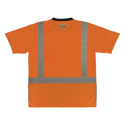 Ergodyne GloWear 8286BK High Visibility Short Sleeve Black Bottom T-Shirt, ANSI Type R Class 2, Orange, 2XL (22196)