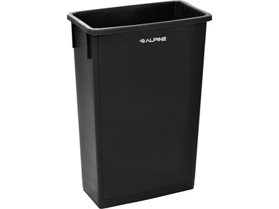 Alpine Polypropylene Trash Can, 23 Gallon, Black, 2/Pack (ALP477-BLK-2PK)