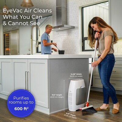 EyeVac Air True HEPA 2-In-1 Air Purifier and Vacuum, 3-Speed, White (EVA-WWC)