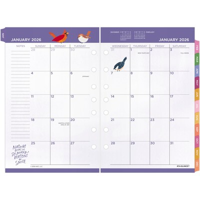 2026 AT-A-GLANCE Kathy Davis 8.5" x 5.5" Weekly & Monthly Planner Refill Pages, Multicolor (KD81-285Y-26)