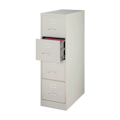 Quill Brand® Commercial 4 File Drawer Vertical File Cabinet, Locking, Gray, Letter, 26.5D (13445D)