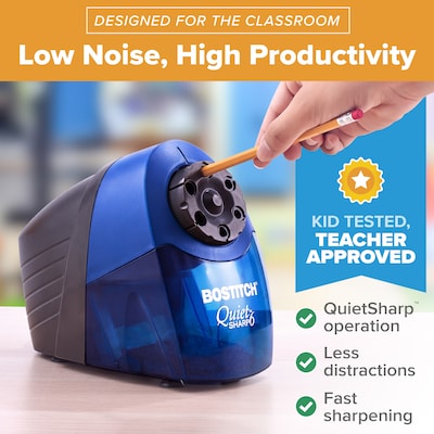 Bostitch QuietSharp 6 Classroom Electric Pencil Sharpener, Blue (EPS10HC)