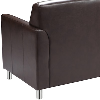 Flash Furniture Hercules Diplomat LeatherSoft Loveseat, Brown/Chrome Legs (BT8272BNCHR)