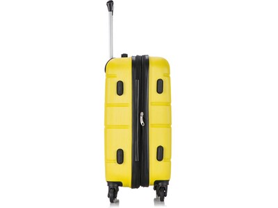 DUKAP RODEZ Plastic 4-Wheel Spinner Luggage, Yellow (DKROD00S-YEL)