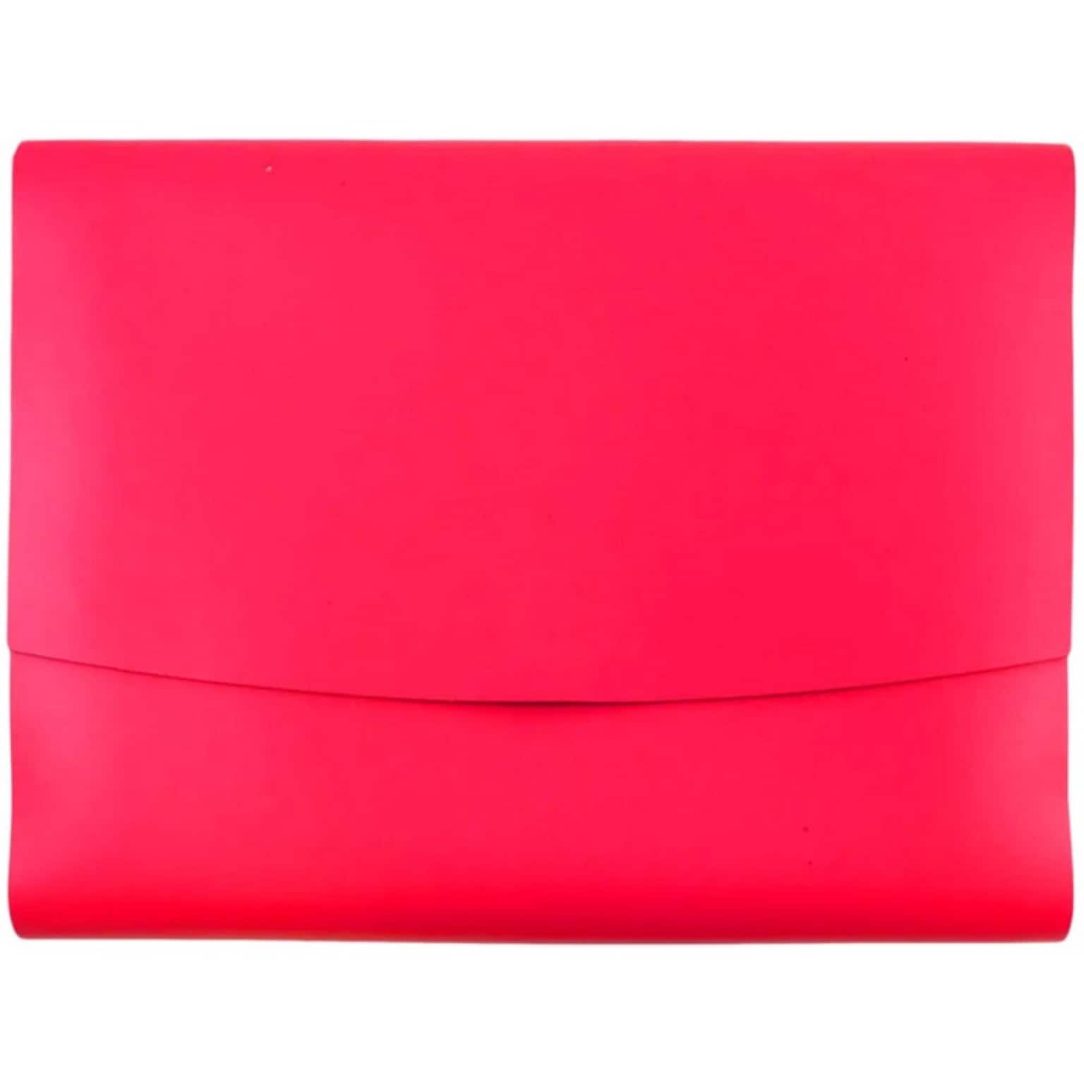 JAM Paper Leather Portfolio Case with Snap Closure, Fuchsia Pink (2233320839)