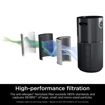 Shark Clean Sense MAX HEPA Tower Air Purifier, WiFi Enabled, Charcoal Grey (HP232)