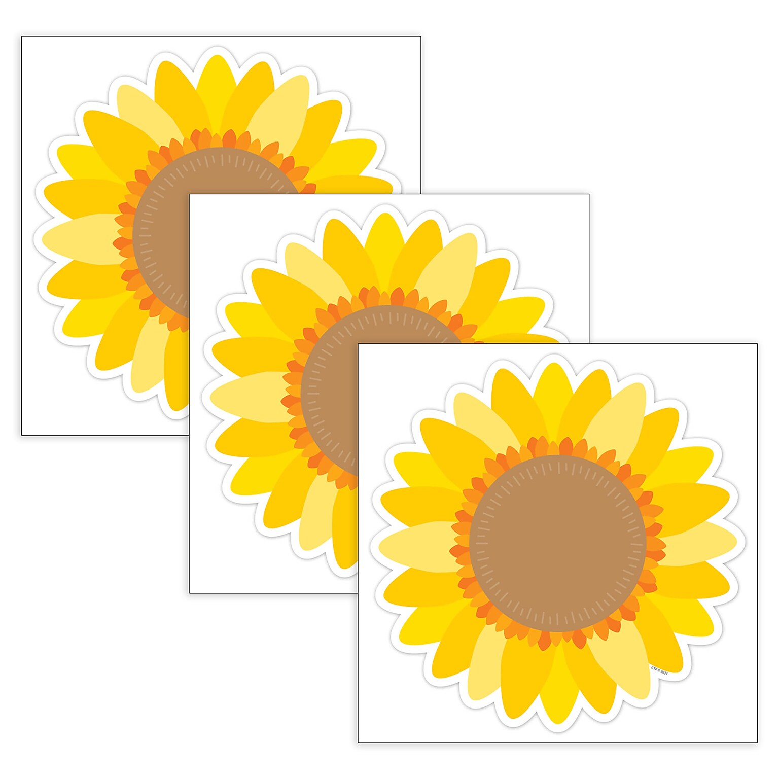 Creative Teaching Press Sunflower Designer Cut-Outs, 36/Pack, 3 Packs/Bundle (CTP10594-3)