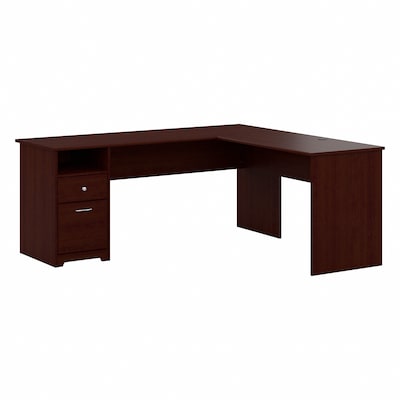 Bush Furniture Cabot 72"W L Shaped Computer Desk with Drawers, Harvest Cherry (CAB051HVC)