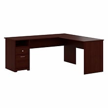 Bush Furniture Cabot 72W L Shaped Computer Desk with Drawers, Harvest Cherry (CAB051HVC)