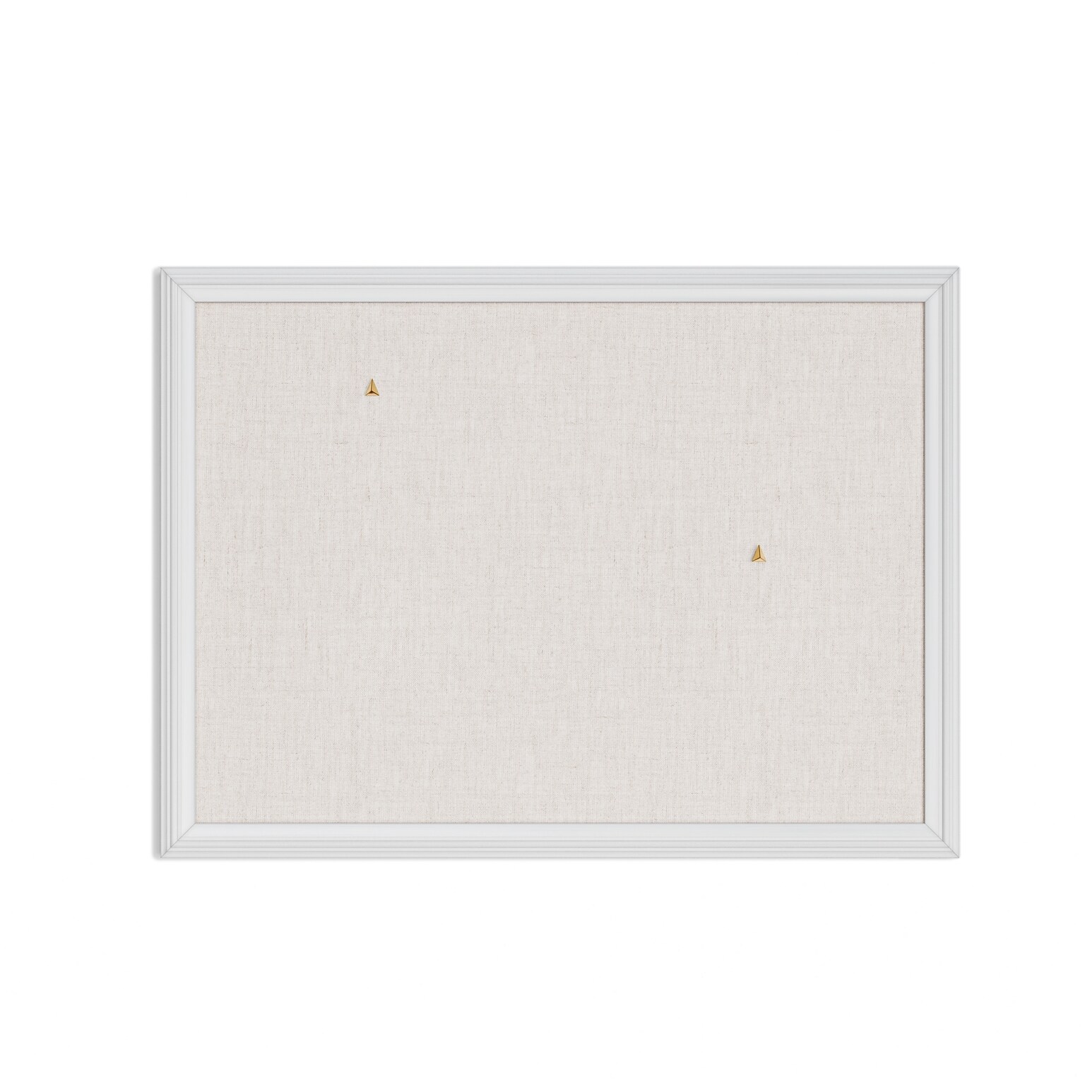 U Brands Linen Bulletin Board, 23 x 17, White Décor Frame