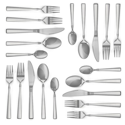 MegaChef Cravat Stainless Steel Flatware Set, 20 Piece (937112459M)