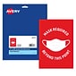 Avery Surface Safe "Mask Required Beyond This Point" Preprinted Wall Decals, 7" x 10", Red/White, 5 Pack (83177)