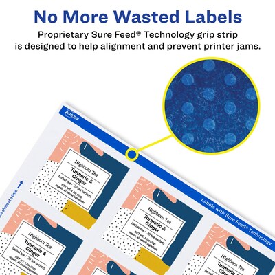 Avery Laser/Inkjet Square Multipurpose Labels, 3" x 3", Matte White, 150 Labels/Pack (94101)