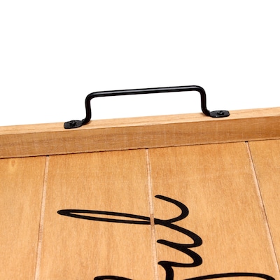 Elegant Designs "Thankful" Decorative Wood Serving Tray w/ Handles, 15.50" x 12", Natural Wood (HG2000-NTF)