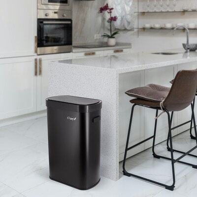 Elama Stainless Steel Indoor Sensor Trash Can, 13 Gallon, Black (938122410M)