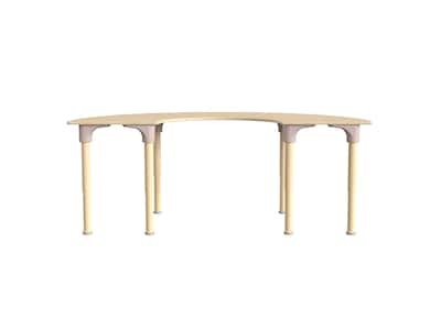 Flash Furniture Bright Beginnings Hercules 59 Semi-Circle Table, Height Adjustable, Beech (MK-ME088