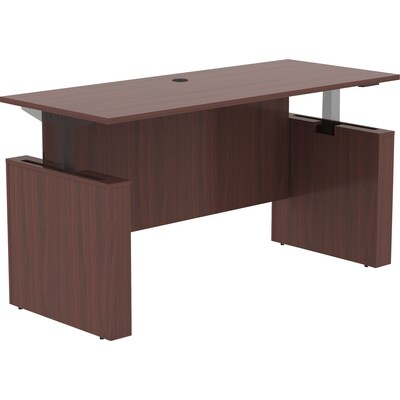 Lorell Essentials Series 72W Electric Adjustable Standing Desk, Mahogany (LLR69574)