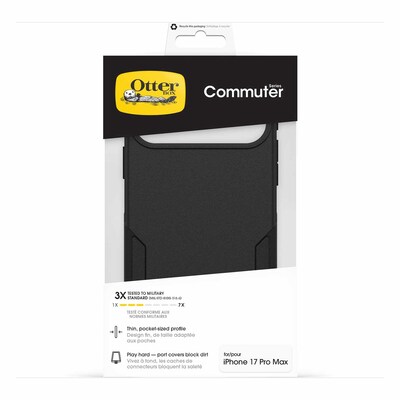 OtterBox Commuter Series MagSafe Case for iPhone 17 Pro Max, Shock Absorbing, Black (77-98342)