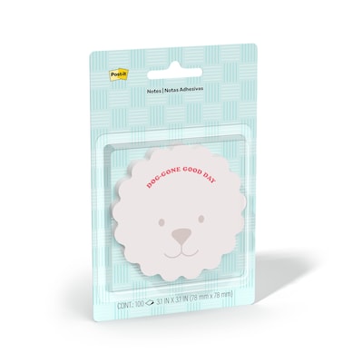 Post-it Cute Dog Sticky Notes, 3.1 x 3.1, Multicolored, 100 Sheets/Pad (PET-DC-3)