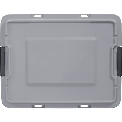 Hefty Hi-Rise 72 Qt. Lift Off Lid Storage Tote Gray/Clear 6/Pack  (HFT-7163010665666-6)