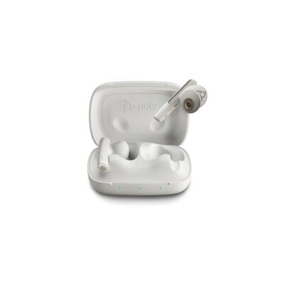 Plantronics Voyager Free 60 UC Wireless Noise Canceling Bluetooth Earbuds, USB-C, UC Certified, White Sand  (7Y8L4AA)