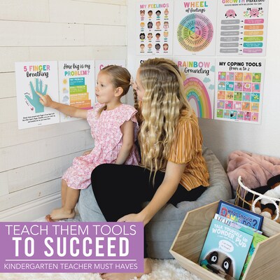 Hadley Designs 11" x 14" Colorful Calming Corner and Feelings Chart Posters, 9/Set (HDDX004ACWTG3)