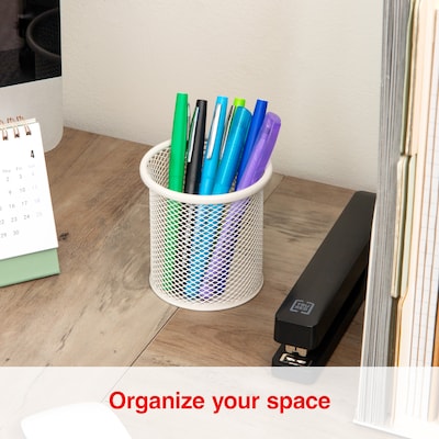 Staples Metal Mesh Pen Cup, Warm White (ST63820)
