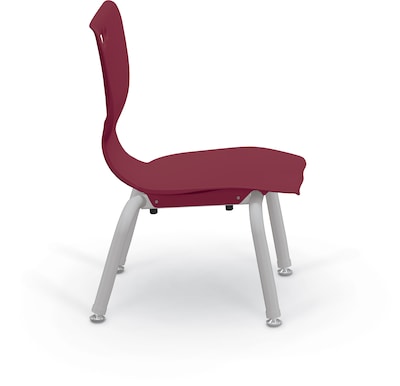 MooreCo 10" Hierarchy Student Chair with 4 Legs, Maroon/Platinum Base (703673561693)