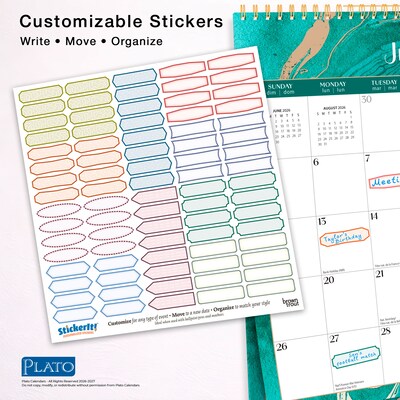 2026-2027 Plato Crackled Blush 12" x 12" Academic Monthly Wall Calendar (9798330708222)