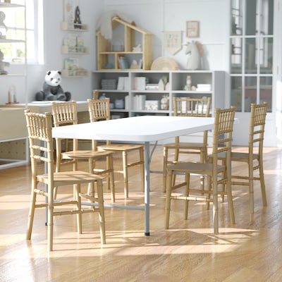 Flash Furniture HERCULES Resin Kids Chiavari Chairs, Gold, 6-Pieces (6LEL7KGD)