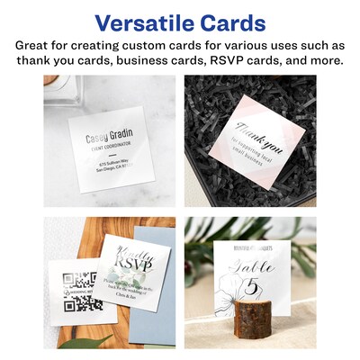 Avery Business Cards, 2.5" x 2.5", Glossy White, 90/Pack (95271)