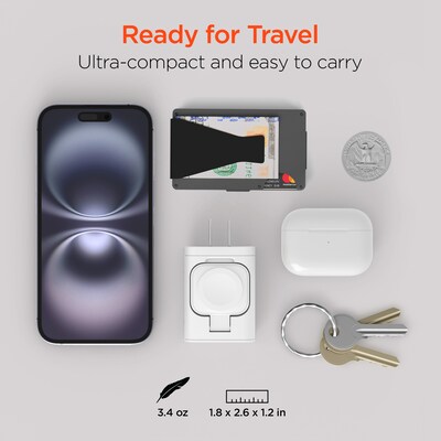 HyperGear SpeedBoost 3-Port USB Wall Charger with Built-in Apple Watch Charger, 43W, White (16314)